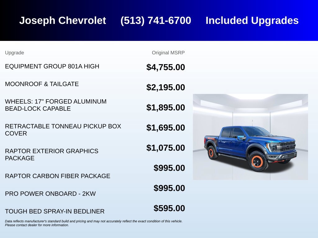 Used 2022 Ford F150 Raptor w/ Equipment Group 801A High AWD/4WD image 6