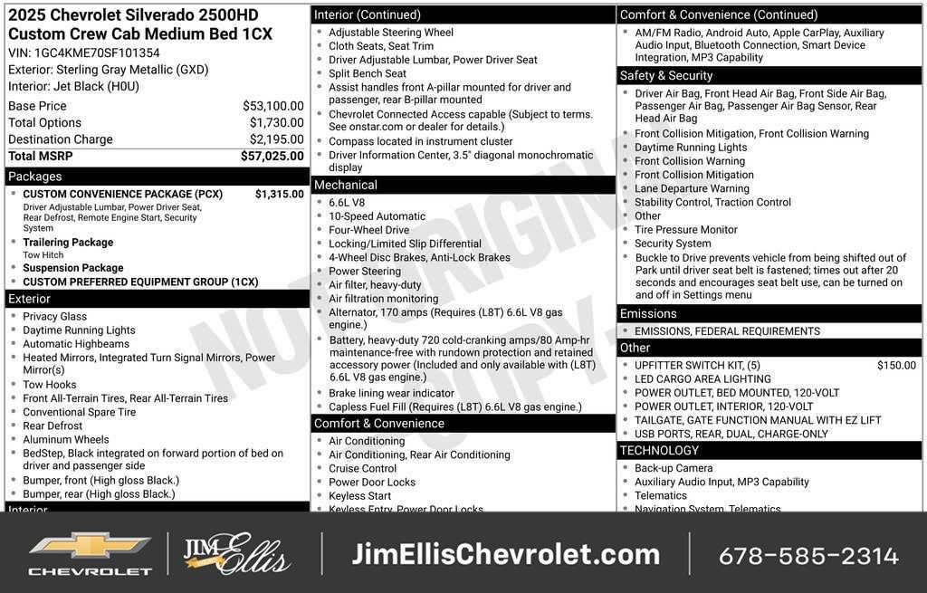 New 2025 Chevrolet Silverado 2500 Custom w/ Custom Convenience Package AWD/4WD image 7