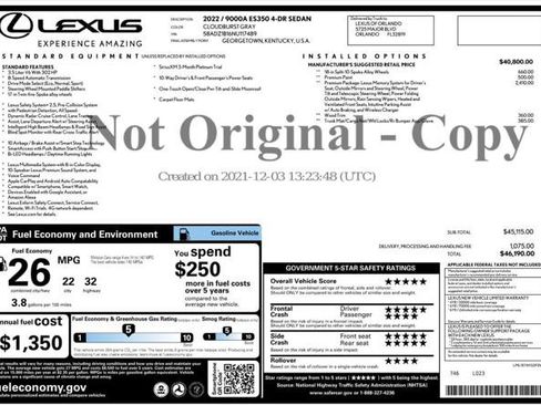 Used 2022 Lexus ES 350 w/ Premium Package FWD image 4
