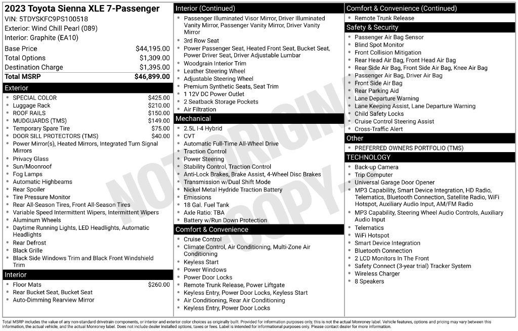 Used 2023 Toyota Sienna XLE AWD/4WD image 40