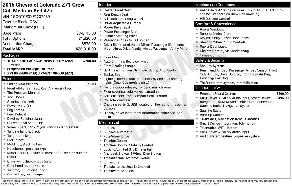 Certified 2015 Chevrolet Colorado Z71 AWD/4WD image 41