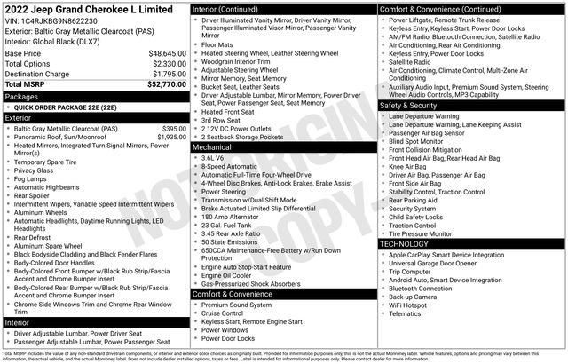 Used 2022 Jeep Grand Cherokee L Limited AWD/4WD image 6