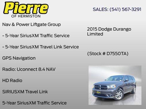 Used 2015 Dodge Durango Limited w/ Nav & Power Liftgate Group RWD image 12