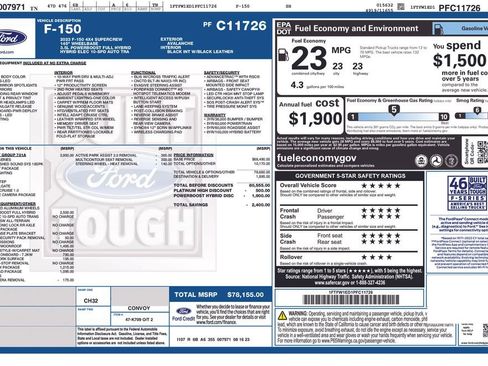 Certified 2023 Ford F150 Platinum w/ Equipment Group 701A High image 44