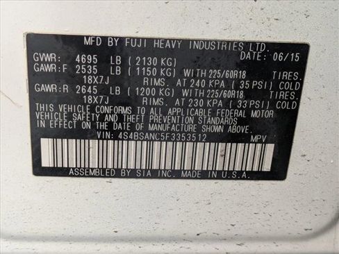 Used 2015 Subaru Outback 2.5i Limited image 15