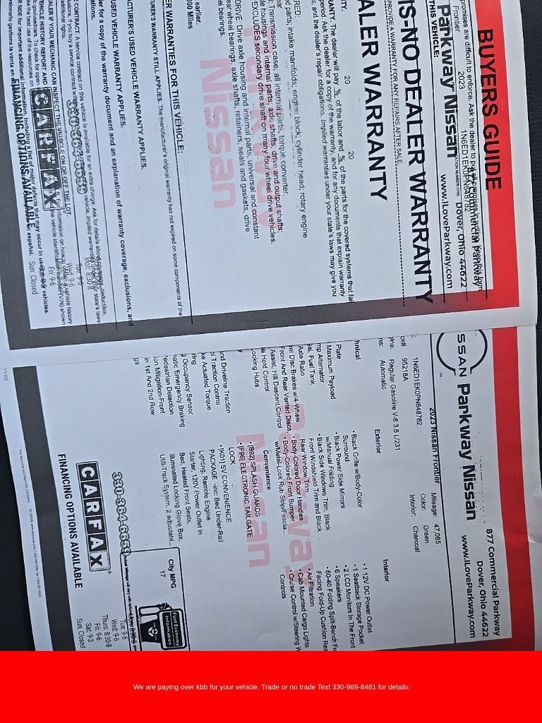 Used 2023 Nissan Frontier SV w/ SV Convenience Package AWD/4WD image 42