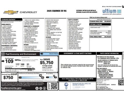 Used 2025 Chevrolet Equinox EV RS FWD image 2