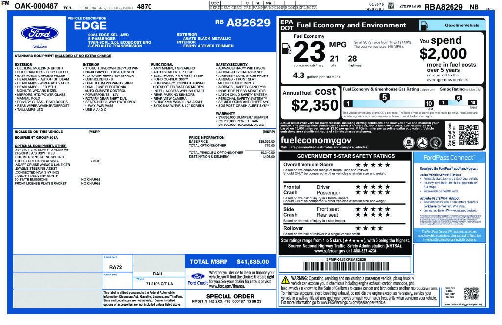 Used 2024 Ford Edge SEL AWD/4WD image 3