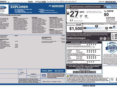 Used 2021 Ford Explorer Limited w/ Hybrid Equipment Group 310A image 40