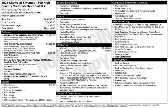 Used 2023 Chevrolet Silverado 1500 High Country w/ High Country Premium Package AWD/4WD image 12