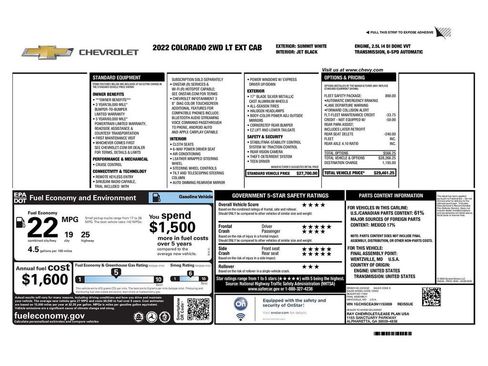 Used 2022 Chevrolet Colorado LT w/ Fleet Safety Package image 32