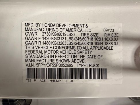 Used 2023 Honda Ridgeline RTL image 50