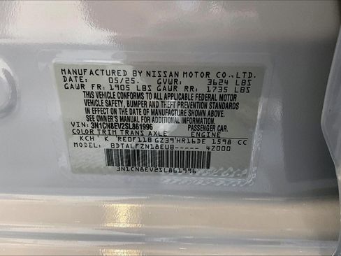 New 2025 Nissan Versa SV w/ Trunk Package image 67