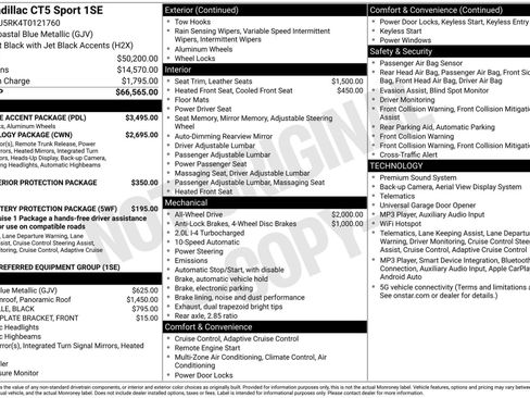 New 2026 Cadillac CT5 Sport w/ LPO, Blue Accent Package AWD/4WD image 7