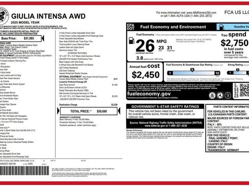 Used 2025 Alfa Romeo Giulia AWD image 3