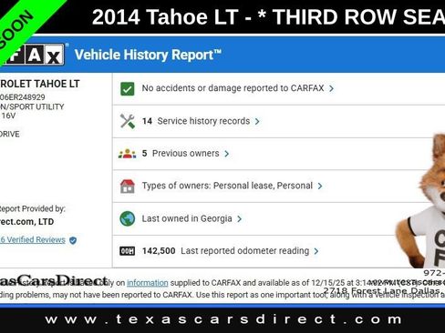 Used 2014 Chevrolet Tahoe LT w/ Luxury Package image 7