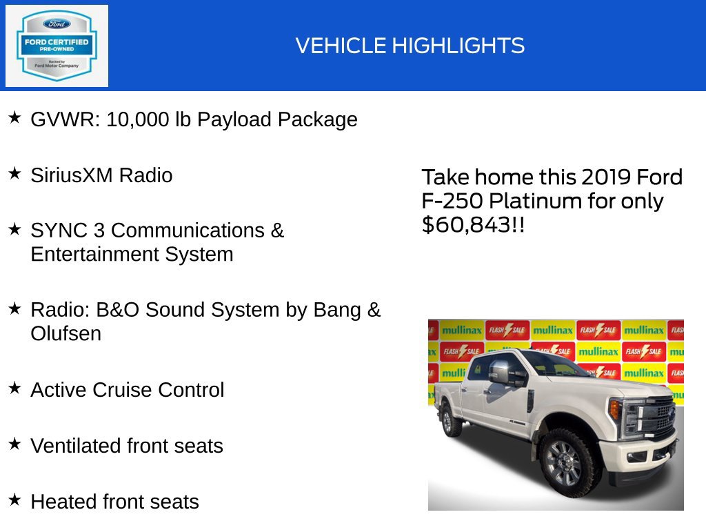 Certified 2019 Ford F250 Platinum w/ Platinum Ultimate Package AWD/4WD image 18