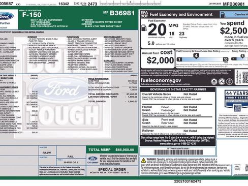 Used 2021 Ford F150 Lariat w/ Equipment Group 502A High AWD/4WD image 34