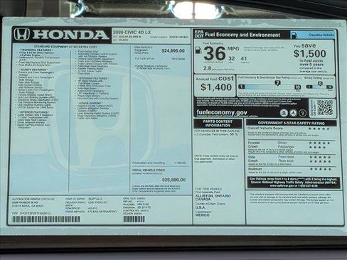 New 2026 Honda Civic LX image 17