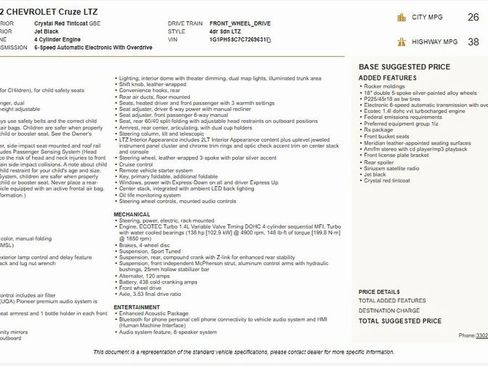 Used 2012 Chevrolet Cruze LTZ w/ RS Package image 4