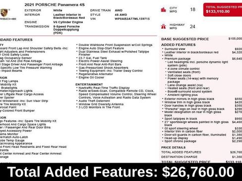 Used 2021 Porsche Panamera 4S w/ Premium Package AWD/4WD image 3