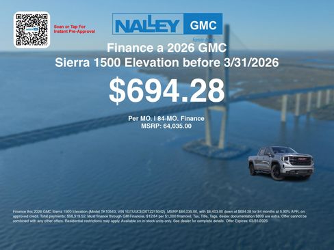 New 2026 GMC Sierra 1500 Elevation w/ X31 Off-Road Package image 7