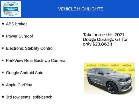 Used 2021 Dodge Durango GT w/ Blacktop Package AWD/4WD image 19