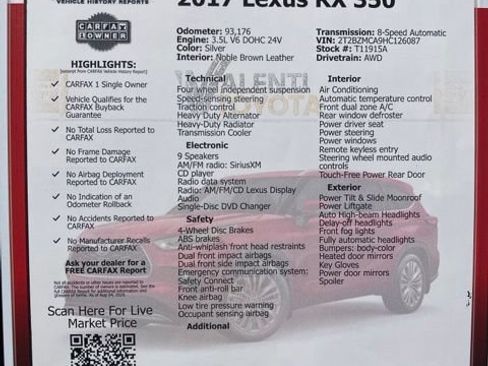 Used 2017 Lexus RX 350 AWD w/ Premium Package image 49