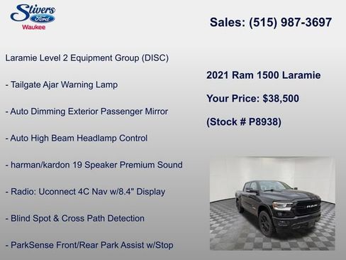 Used 2021 RAM 1500 Laramie w/ Sport Appearance Package image 15