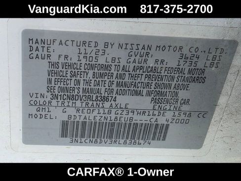 Used 2024 Nissan Versa S w/ Trunk Package image 34