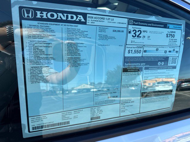 New 2026 Honda Accord LX image 27