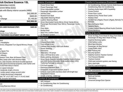 Used 2021 Buick Enclave Essence w/ LPO, Floor Liner Package image 4