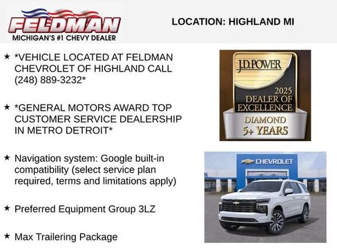 New 2026 Chevrolet Tahoe High Country w/ Sun And Tow Package AWD/4WD image 3