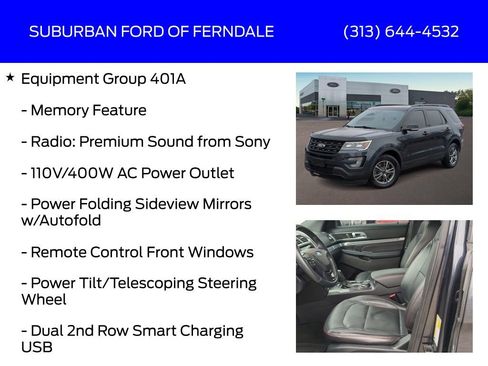 Used 2017 Ford Explorer Sport w/ Equipment Group 401A image 9
