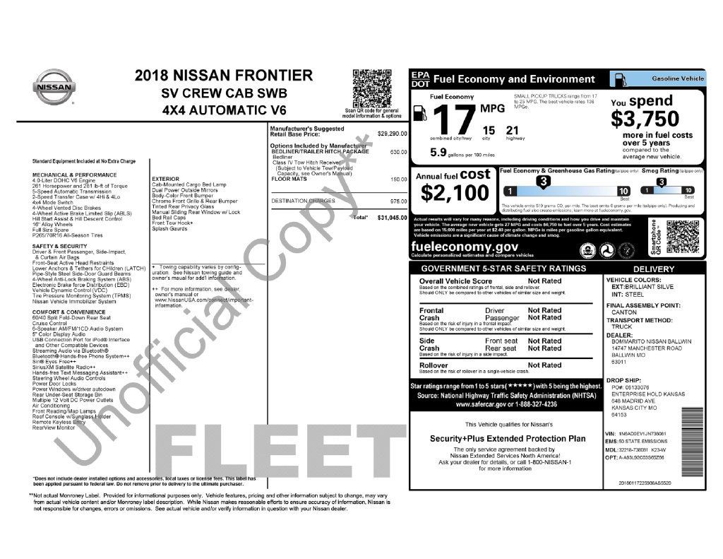 Used 2018 Nissan Frontier SV AWD/4WD image 17