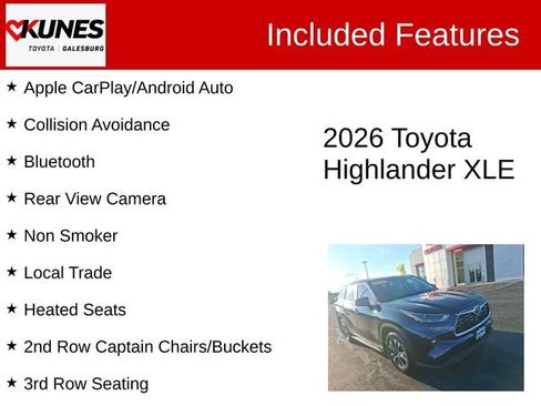 Used 2026 Toyota Highlander XLE AWD/4WD image 2