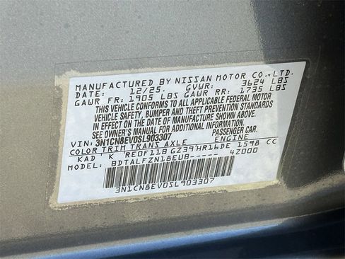 New 2025 Nissan Versa SV w/ Trunk Package image 20