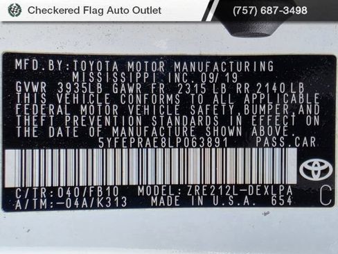 Used 2020 Toyota Corolla LE FWD image 19