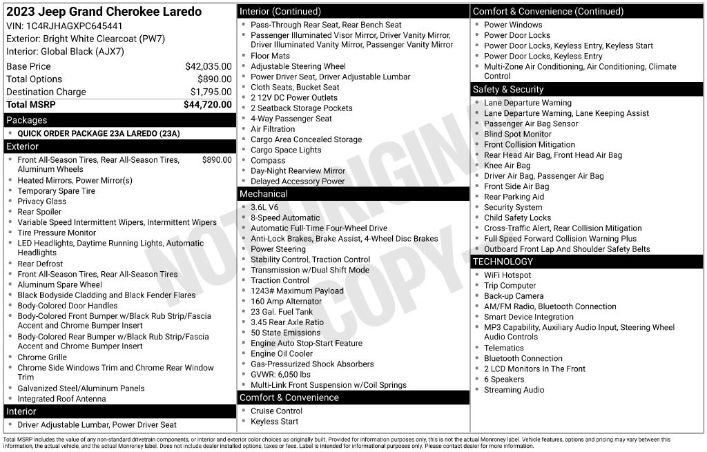 Used 2023 Jeep Grand Cherokee Laredo AWD/4WD image 38