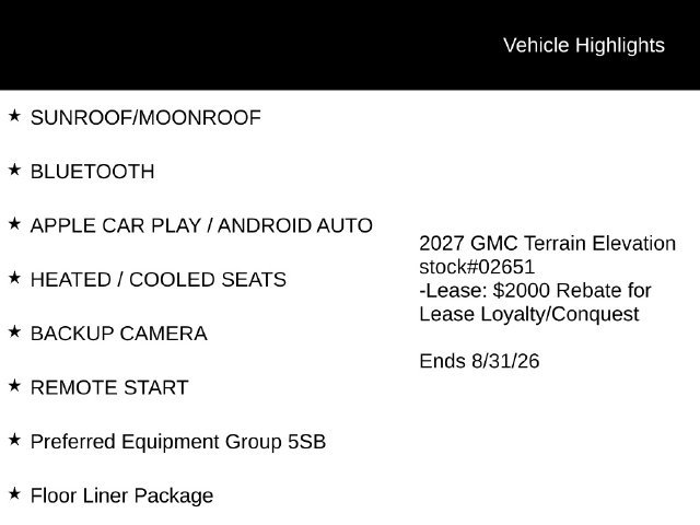 New 2027 GMC Terrain Denali w/ LPO, Floor Liner Package AWD/4WD image 2
