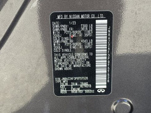 Certified 2023 INFINITI QX80 Luxe w/ Cargo Package image 35