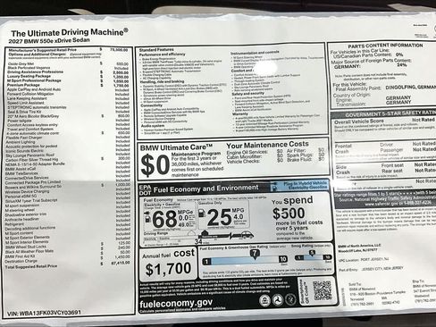 New 2027 BMW 550e xDrive AWD/4WD image 18