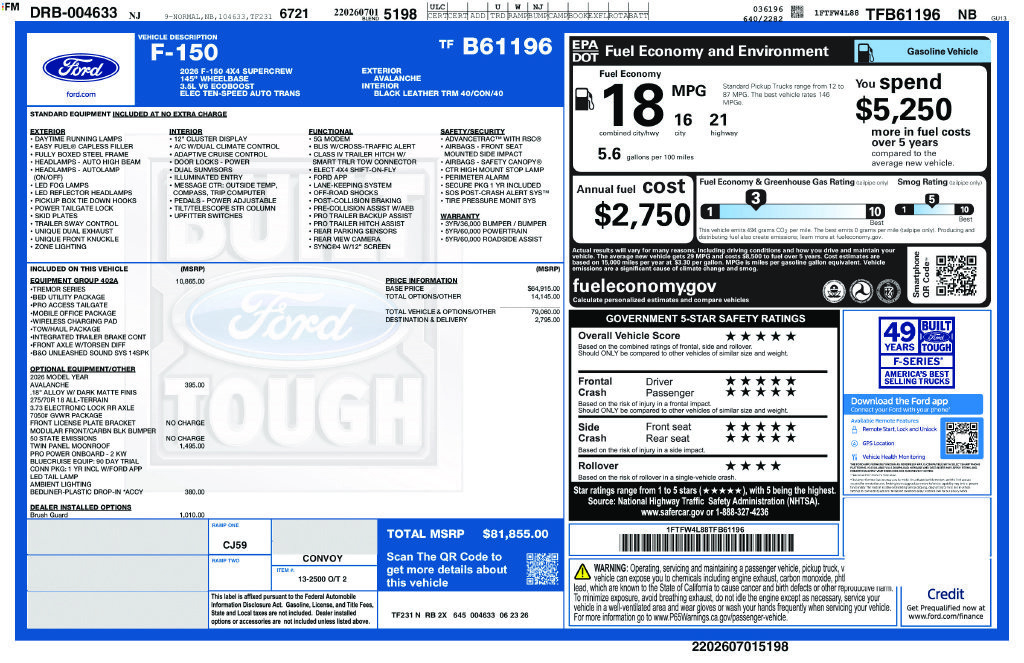 New 2026 Ford F150 Tremor w/ Equipment Group 402A High AWD/4WD image 10