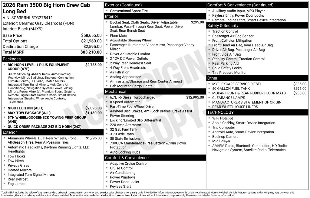 New 2026 RAM 3500 Big Horn AWD/4WD image 9