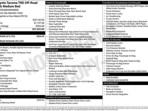 Used 2017 Toyota Tacoma TRD Off-Road w/ Tow Package (A/T) image 35