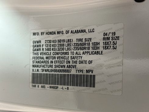 Used 2019 Honda Odyssey Touring image 33