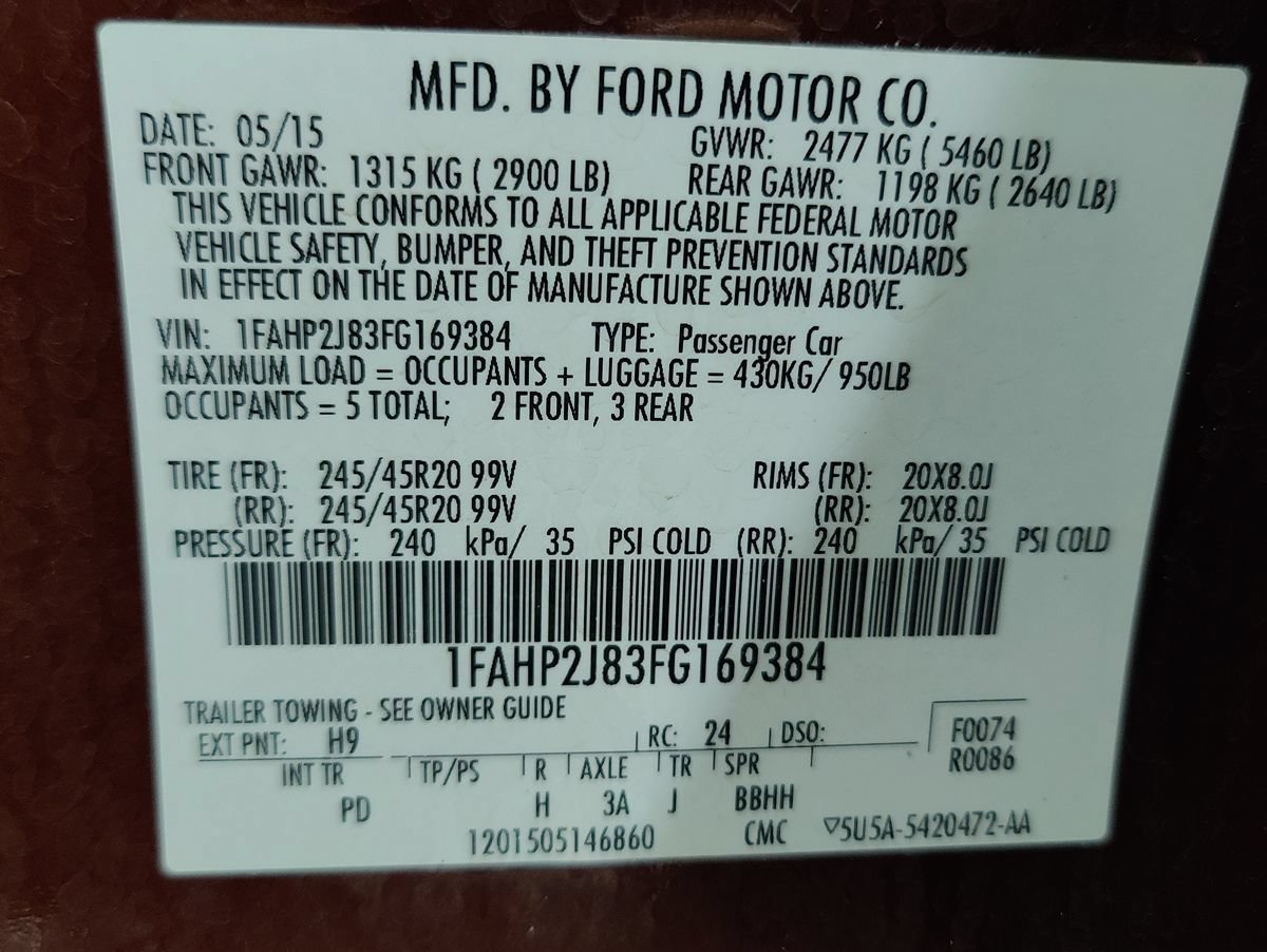 Used 2015 Ford Taurus Limited w/ Equipment Group 301A AWD/4WD image 22