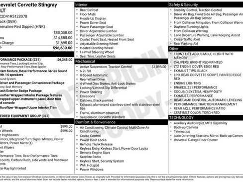 Used 2024 Chevrolet Corvette Stingray Premium Cpe w/ Z51 Performance Package RWD image 2
