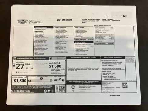Used 2021 Cadillac CT4 Luxury w/ Sun And Sound Package RWD image 33