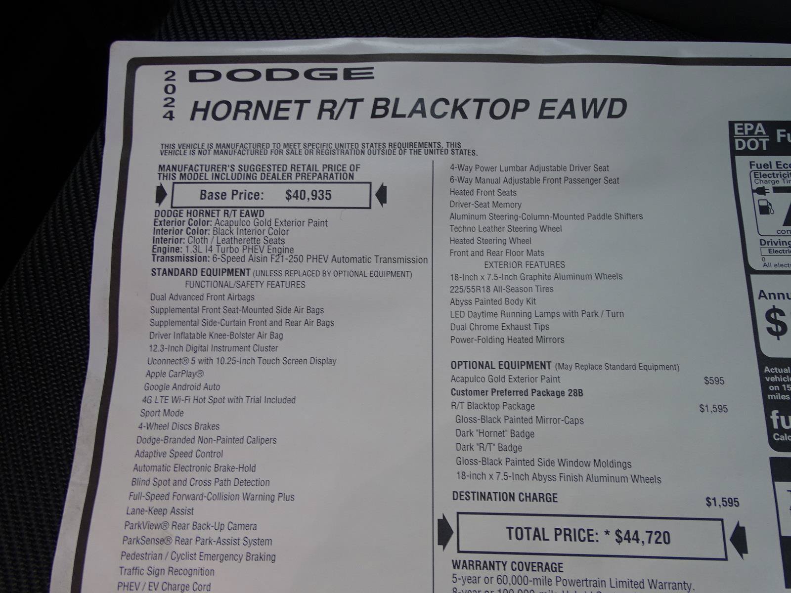 New 2024 Dodge Hornet R/T w/ R/T Blacktop Package AWD/4WD image 8